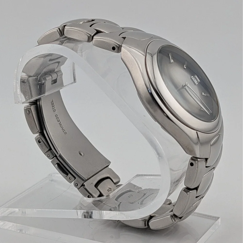 Fossil Arkitek FS-2903 Gray Brown Sunburst Dial Stainless Steel Date Watch 36mm
